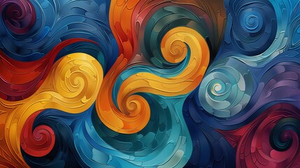 Wall Mural - Dynamic Swirl Art