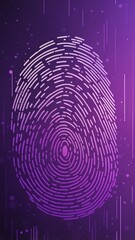 Aufkleber - purple digital fingerprint scan pattern technology abstract background with copy space