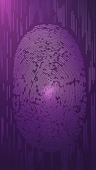 Aufkleber - purple digital fingerprint scan pattern technology abstract background with copy space
