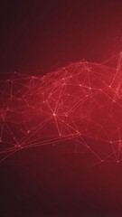 Poster - red artificial intelligence network connections techno technology abstract background with copy space