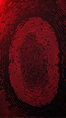 Aufkleber - red digital fingerprint scan pattern technology abstract background with copy space