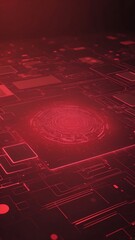 Poster - red holographic ai interface concept technology abstract background with copy space