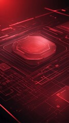 Aufkleber - red holographic ai interface concept technology abstract background with copy space