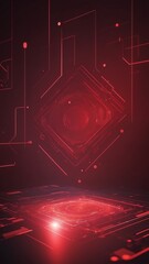 Aufkleber - red holographic ai interface concept technology abstract background with copy space