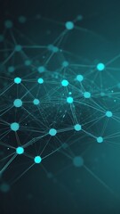 Poster - teal artificial intelligence network connections techn technology abstract background with copy space
