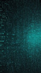 Aufkleber - teal binary code pattern technology abstract background with copy space
