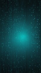 Poster - teal binary code pattern technology abstract background with copy space