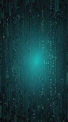 Aufkleber - teal binary code pattern technology abstract background with copy space