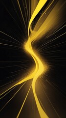 Aufkleber - yellow digital data stream technology abstract background with copy space
