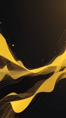 Poster - yellow digital data stream technology abstract background with copy space