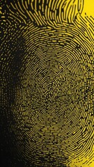 Aufkleber - yellow digital fingerprint scan pattern technology abstract background with copy space