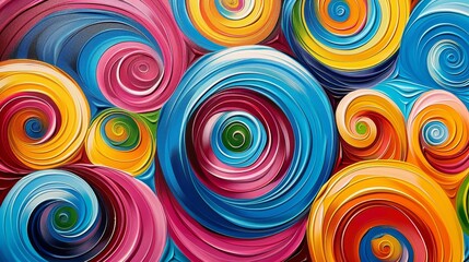 Wall Mural - Bright Spiral Frenzy