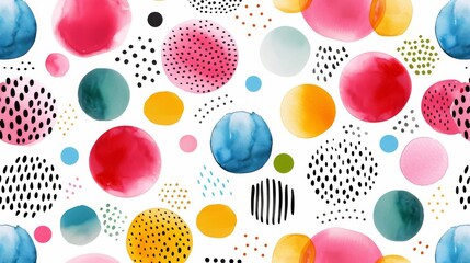 Wall Mural - Textile pattern, abstract watercolor, flat design illustration