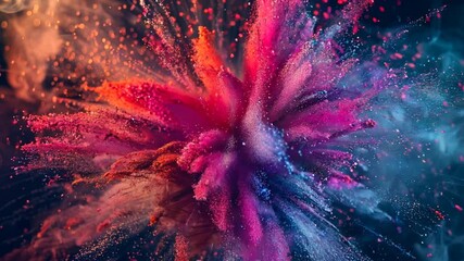 Poster - A vibrant explosion of multicolored sparks erupting from a shimmering firework, capturing the fleeting beauty of light in motion.
