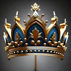 Wall Mural - golden crown on a red background