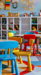 Canvas Print - Inviting Kindergarten Classroom Ready for Fun and Learning  