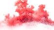 © photostokie - Coral red smoke cloud isolated on white background, Red color explosion isolated png background