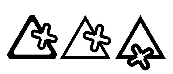 Poster - Set of abstract conceptual logos. Black triangular icons. Vector illustration isolated on white background.