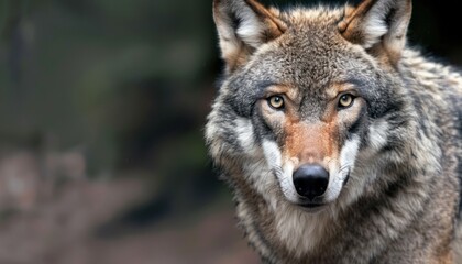  Grey Wolf Close Up in a Forest