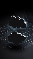 Poster - black theme cloud computing infrastructure concept tec technology abstract background with copy space