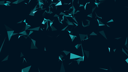 Poster - Abstract background with connecting dots and lines. Network connection structure. Data technology and scientific illustration. Weave effect. 3D vector illustration