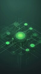 Aufkleber - green machine learning nodes ai concept technology abstract background with copy space