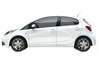 © peerawat - A compact hatchback car isolated on a white background, highlighting its urban-friendly design and efficient size.
