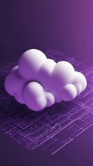 Poster - purple theme cloud computing infrastructure concept te technology abstract background with copy space