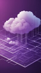 Poster - purple theme cloud computing infrastructure concept te technology abstract background with copy space