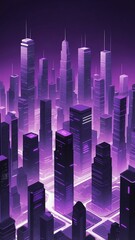 Poster - purple theme smart city layout concept technology abstract background with copy space