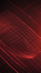 Aufkleber - red satellite communication grid concept technology abstract background with copy space