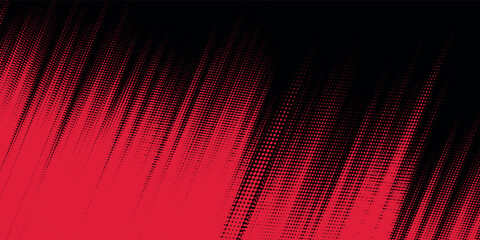 Wall Mural - Abstract halftone lines in red and black, grunge dots, vector illustration.