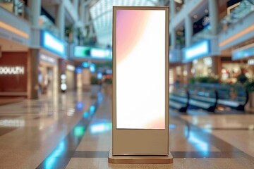 vertical ooh out of home poster display in retail environment. advertising digital screen in shoppin