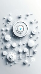 Poster - white theme internet of things iot diagram technology abstract background with copy space