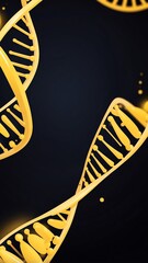 Poster - yellow theme biotech dna sequencing concept technology abstract background with copy space
