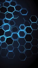 Aufkleber - blue hologram hexagon lights projection grid technolog technology abstract background with copy space