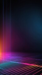 Aufkleber - colorful hologram light streaks projection grid techno technology abstract background with copy space