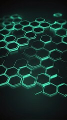 Aufkleber - green hologram hexagon lights projection grid technolo technology abstract background with copy space