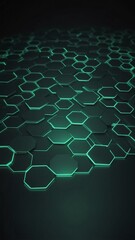 Aufkleber - green hologram hexagon lights projection grid technolo technology abstract background with copy space