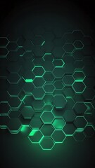 Aufkleber - green hologram hexagon lights projection grid technolo technology abstract background with copy space