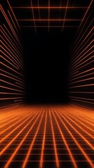 Aufkleber - orange hologram light streaks projection grid technolo technology abstract background with copy space