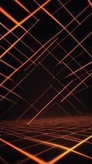 Aufkleber - orange hologram light streaks projection grid technolo technology abstract background with copy space