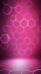 Aufkleber - pink hologram hexagon lights projection grid technolog technology abstract background with copy space