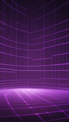 Aufkleber - purple hologram light streaks projection grid technolo technology abstract background with copy space