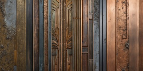 Wall Mural - Various textures display a fusion of art deco designs and natural materials