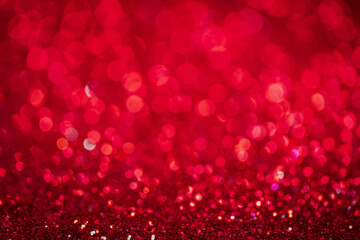 Blurred image red lights background defocused for festivals and celebrations.