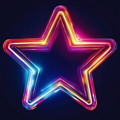 Canvas Print - Colorful Glowing Neon Star Illustration