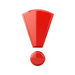 © JR-50 - Red exclamation mark icon emphasizing attention, alert, and crucial notification. Suitable for warnings and important messages in digital content.