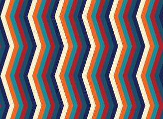 Wall Mural - Zigzag geometric colourful seamless pattern background. Modern op art striped abstract background. Modernist Wallpaper Design. Vector illustration 