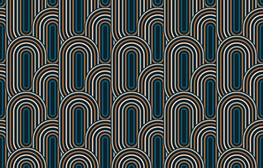 Wall Mural - Geometric Coloured Colourful Background Design Vector. Colourful seamless arch pattern design vector. Modernist Wallapaper Vector.